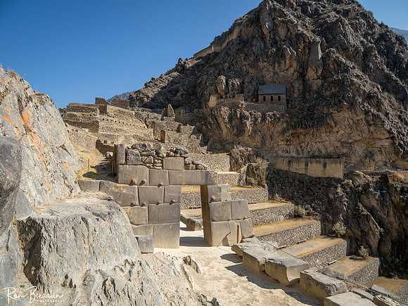 Entrance to sun temple at Ollantaytambo fortress