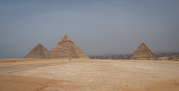 Pyramids of Giza - built by Khufu (Cheops), Khafre and Menkaure